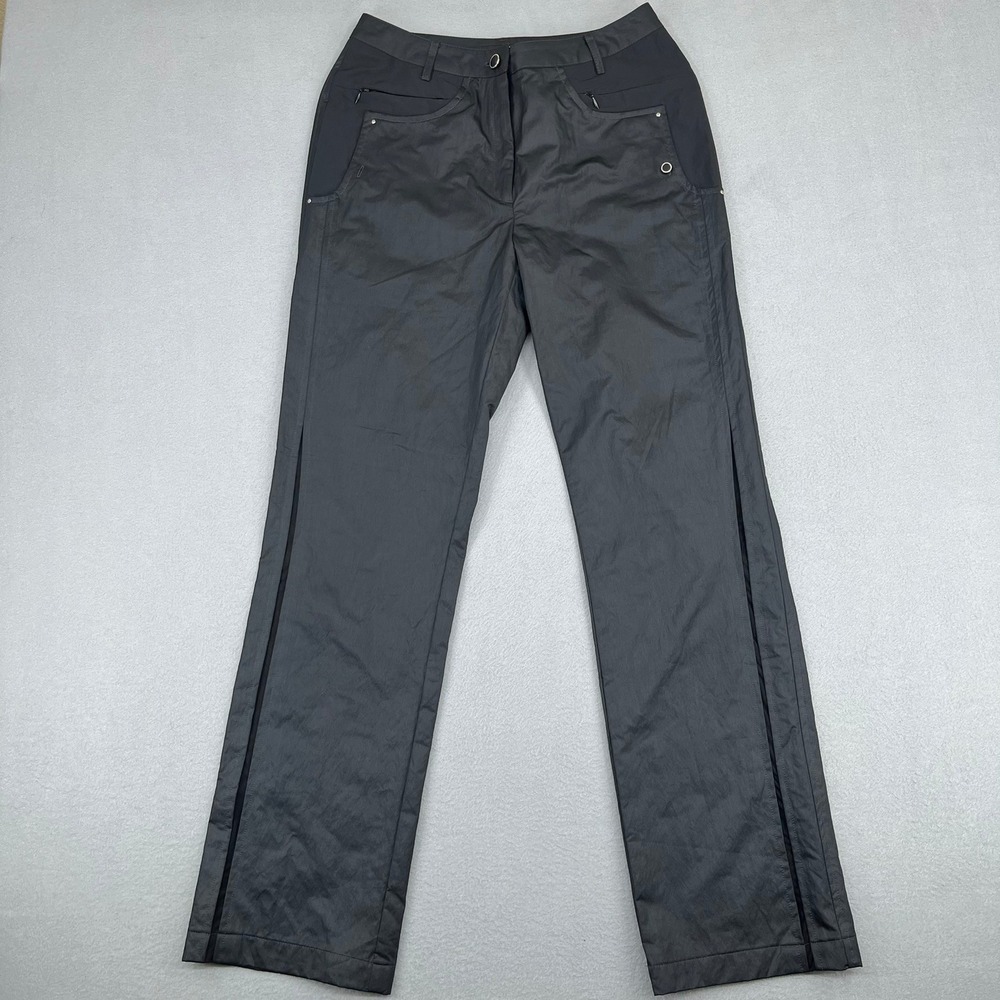 DKNY Golf Womens Black Performance Mesh Side Stripe Pants Size 2